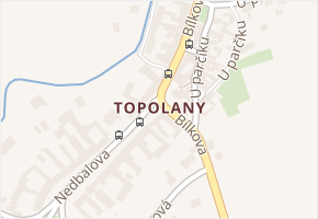 Topolany v obci Olomouc - mapa části obce