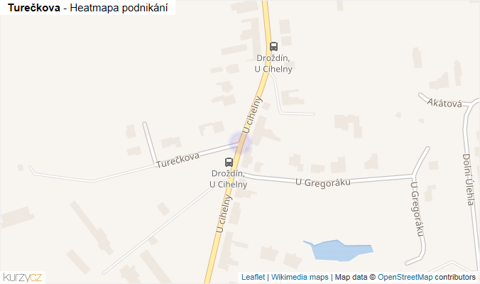 Mapa Turečkova - Firmy v ulici.