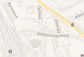 Tyršova v obci Olomouc - mapa ulice