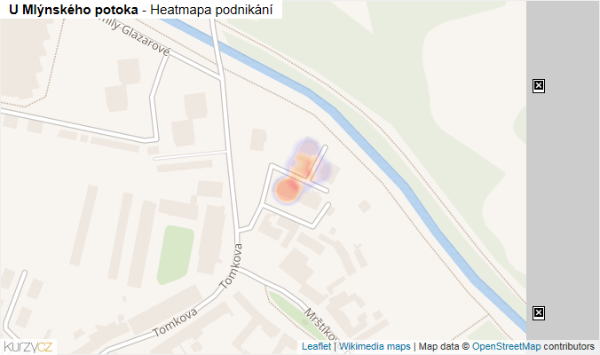 Mapa U Mlýnského potoka - Firmy v ulici.