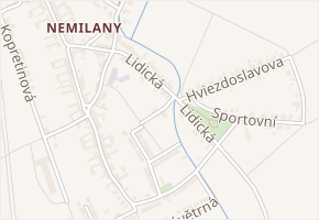 U Nemilanky v obci Olomouc - mapa ulice