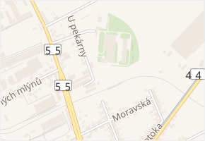 U pekárny v obci Olomouc - mapa ulice