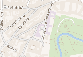 Univerzitní v obci Olomouc - mapa ulice