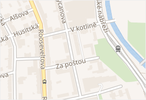 V kotlině v obci Olomouc - mapa ulice