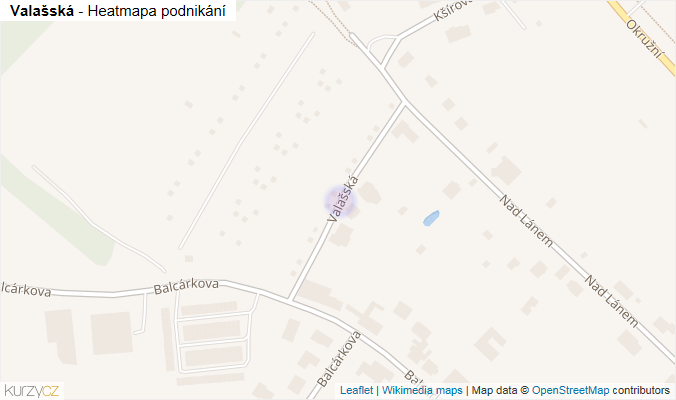 Mapa Valašská - Firmy v ulici.