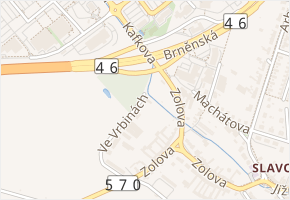 Ve Vrbinách v obci Olomouc - mapa ulice