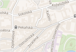 Vodární v obci Olomouc - mapa ulice