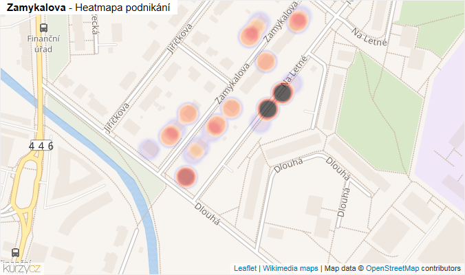 Mapa Zamykalova - Firmy v ulici.