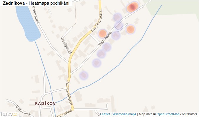 Mapa Zedníkova - Firmy v ulici.