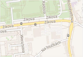 Zikova v obci Olomouc - mapa ulice