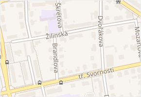Žilinská v obci Olomouc - mapa ulice