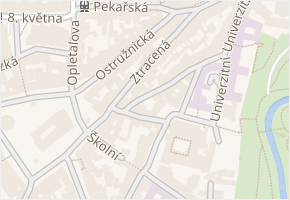 Ztracená v obci Olomouc - mapa ulice