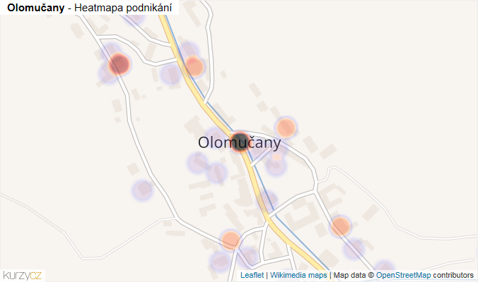Mapa Olomučany - Firmy v části obce.