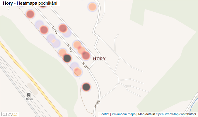 Mapa Hory - Firmy v části obce.