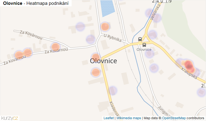 Mapa Olovnice - Firmy v části obce.