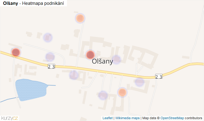 Mapa Olšany - Firmy v části obce.