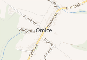 Nádavek v obci Omice - mapa ulice