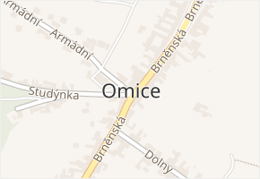Omice v obci Omice - mapa části obce