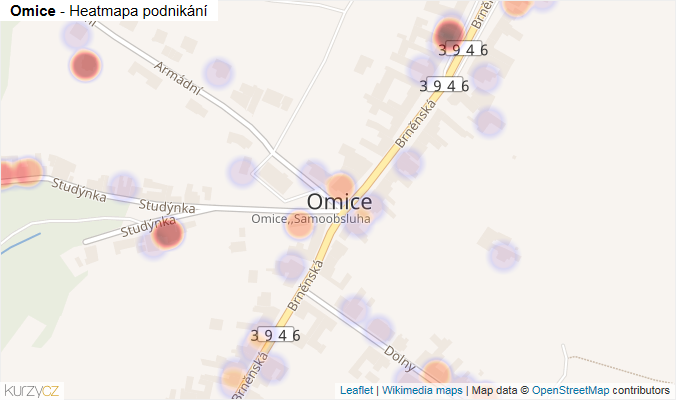 Mapa Omice - Firmy v části obce.