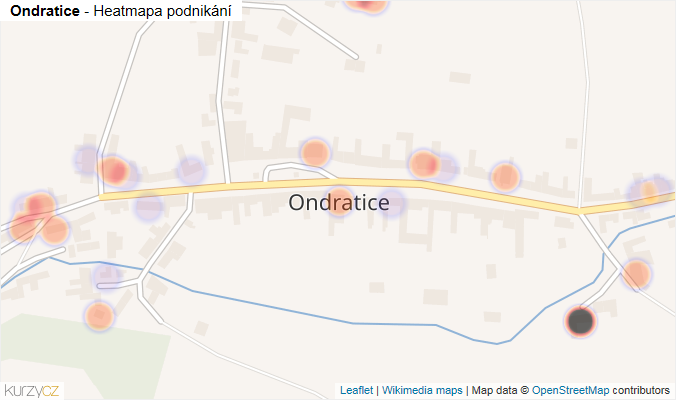 Mapa Ondratice - Firmy v části obce.