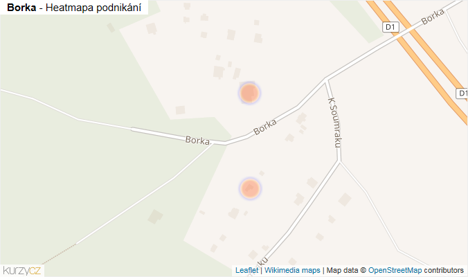 Mapa Borka - Firmy v ulici.