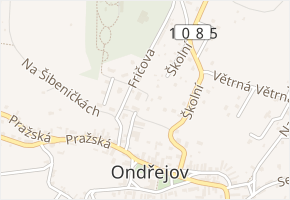 Dr. Friče v obci Ondřejov - mapa ulice