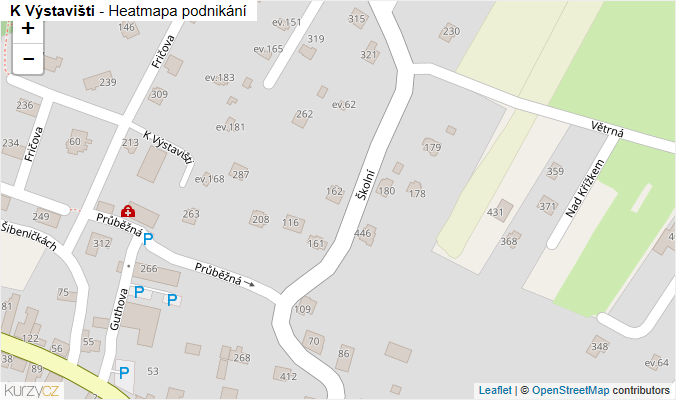 Mapa K Výstavišti - Firmy v ulici.