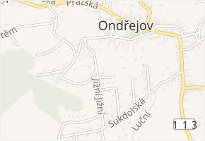 Krátká v obci Ondřejov - mapa ulice