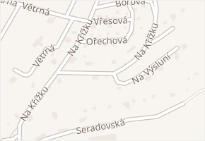 Na Křížku v obci Ondřejov - mapa ulice