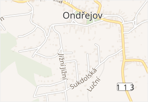 Nad Šeblákem v obci Ondřejov - mapa ulice