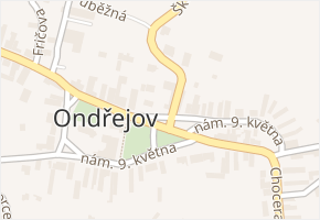 Ondřejov v obci Ondřejov - mapa části obce