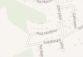Pod Horkou v obci Ondřejov - mapa ulice