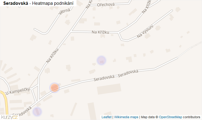 Mapa Seradovská - Firmy v ulici.