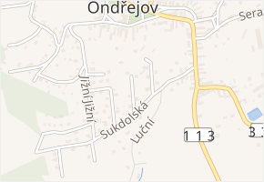Strmá v obci Ondřejov - mapa ulice