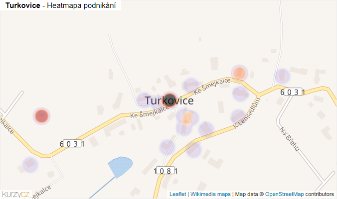 Mapa Turkovice - Firmy v části obce.