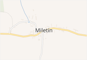 Miletín v obci Onomyšl - mapa části obce