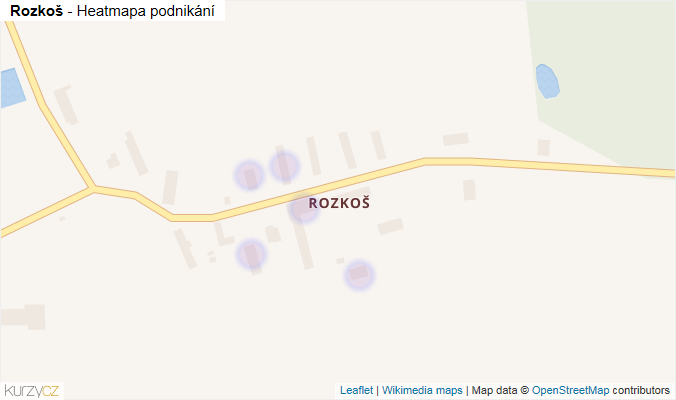 Mapa Rozkoš - Firmy v části obce.