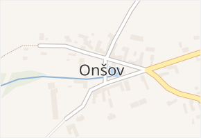 Onšov v obci Onšov - mapa části obce