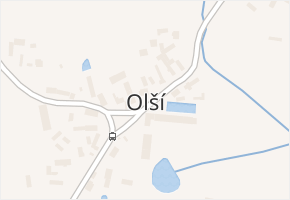 Olší v obci Opařany - mapa části obce