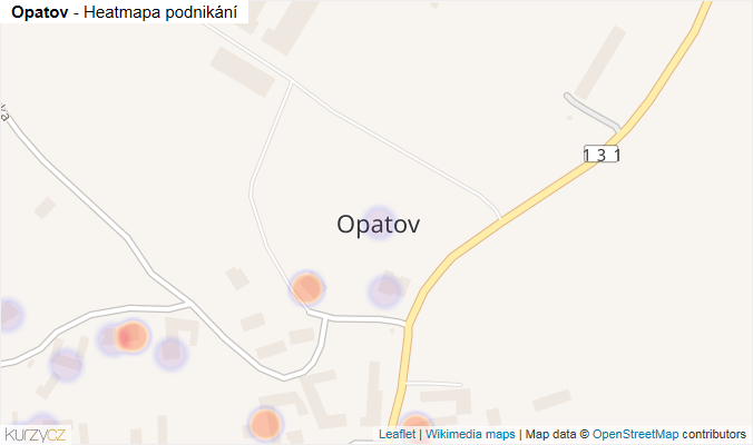 Mapa Opatov - Firmy v části obce.