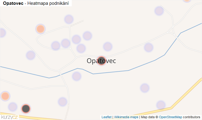 Mapa Opatovec - Firmy v části obce.