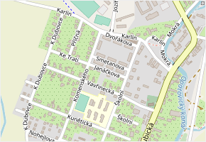 Janáčkova v obci Opatovice nad Labem - mapa ulice