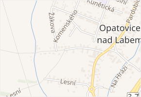 Kasárenská v obci Opatovice nad Labem - mapa ulice