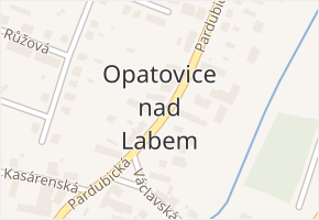 Kaštanová v obci Opatovice nad Labem - mapa ulice