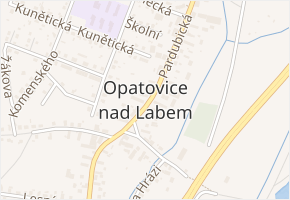 Krátká v obci Opatovice nad Labem - mapa ulice
