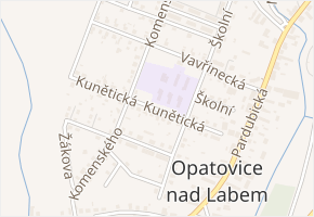 Kunětická v obci Opatovice nad Labem - mapa ulice