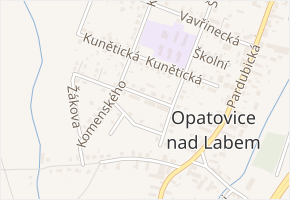 Růžová v obci Opatovice nad Labem - mapa ulice