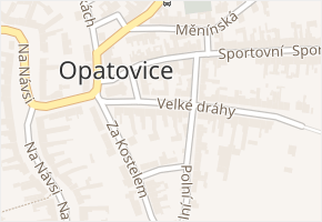 Malé dráhy v obci Opatovice - mapa ulice