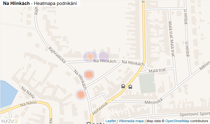 Mapa Na Hlinkách - Firmy v ulici.