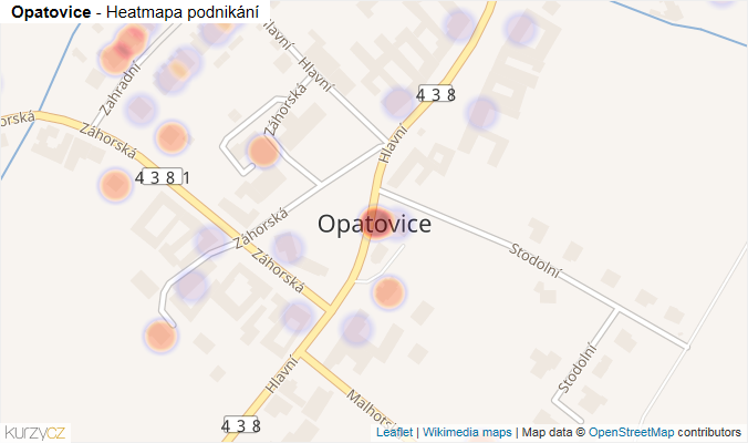 Mapa Opatovice - Firmy v části obce.